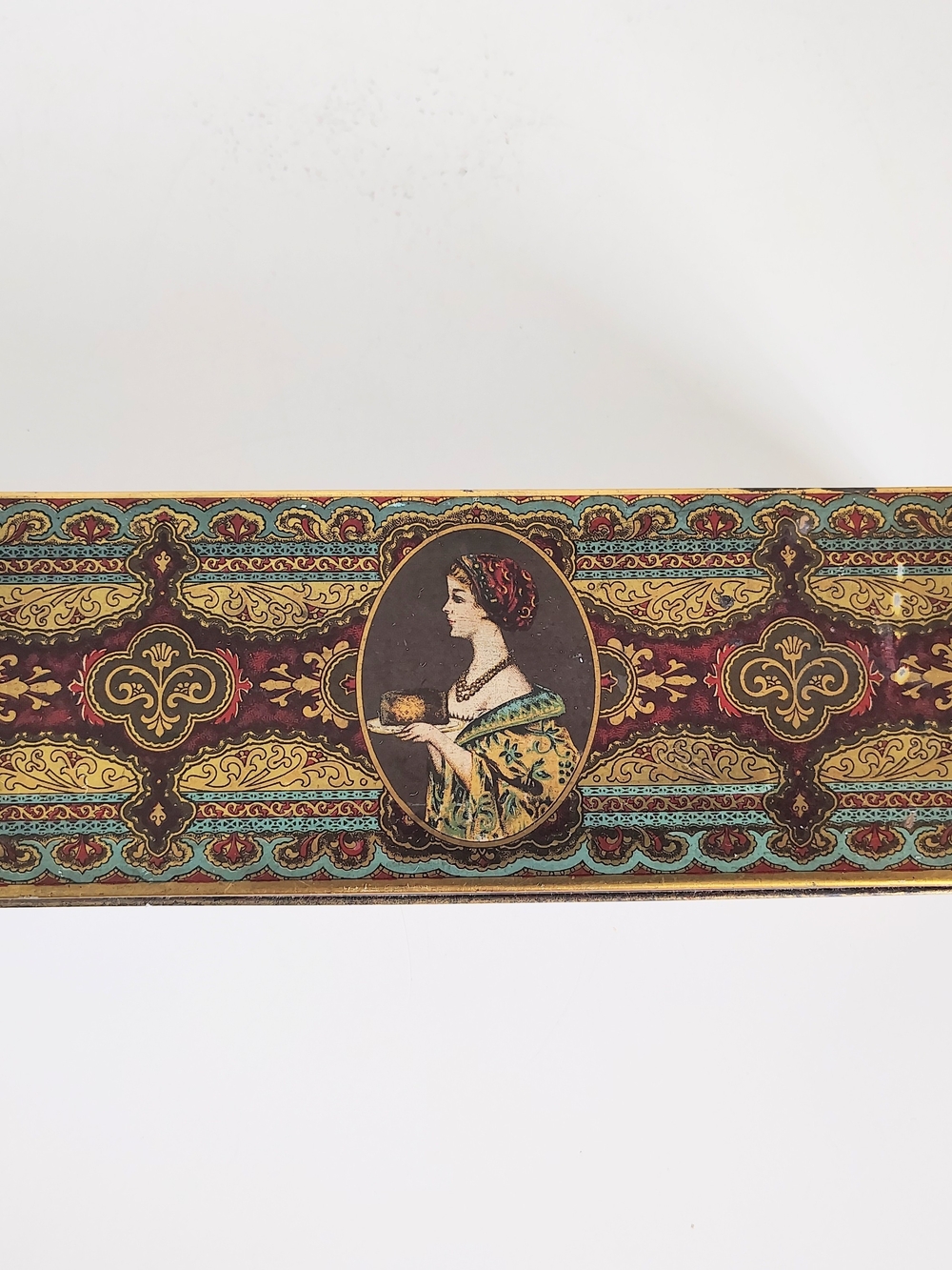 Vintage 1940s Hostess Fruit Cake Tin Hinged Lid | Vintage Storage